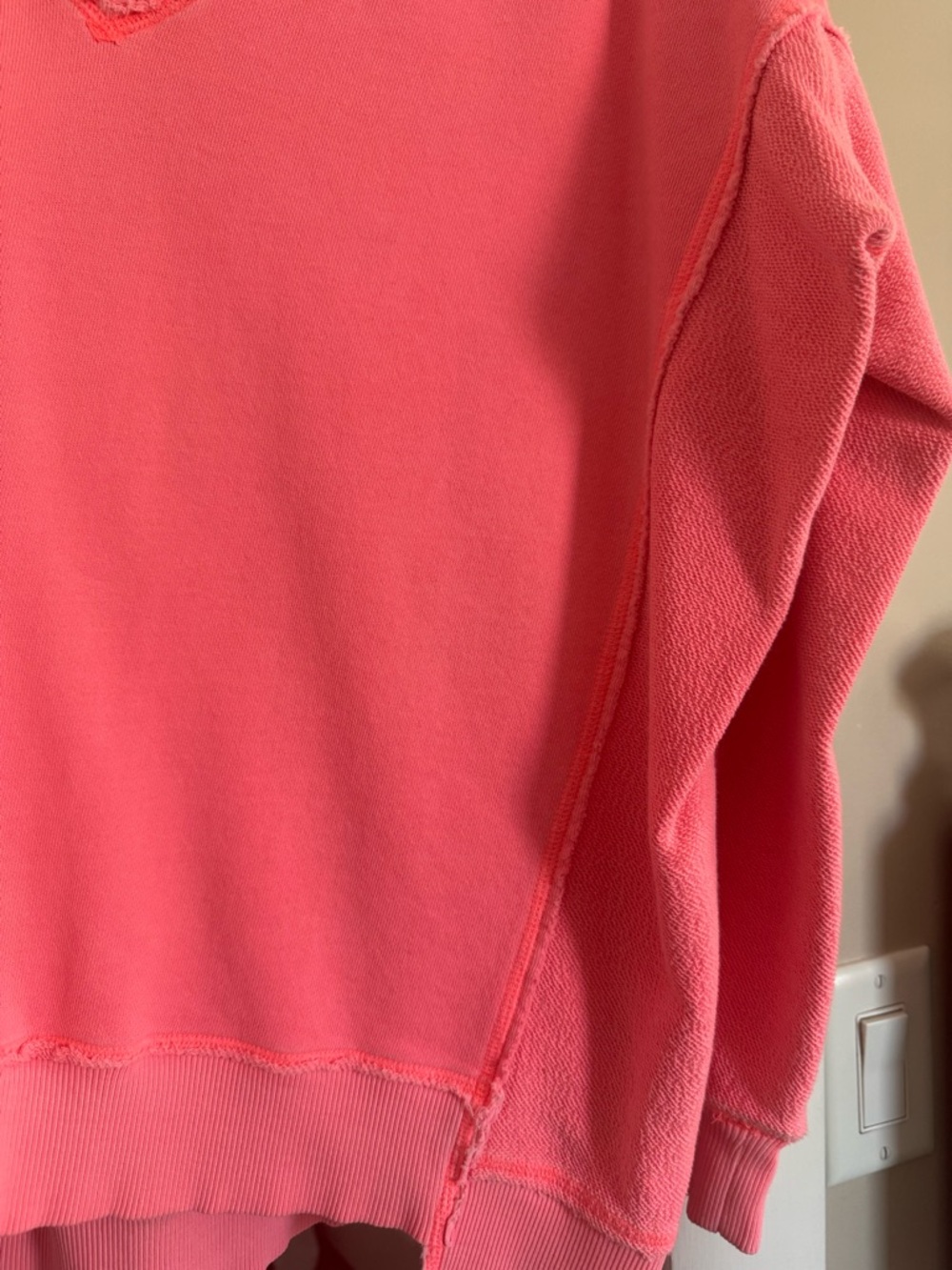 aerie Coral Pink V-Neck Relaxed Sweater - Picture 3 of 4